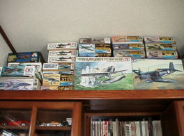 The kits on the bookshelf